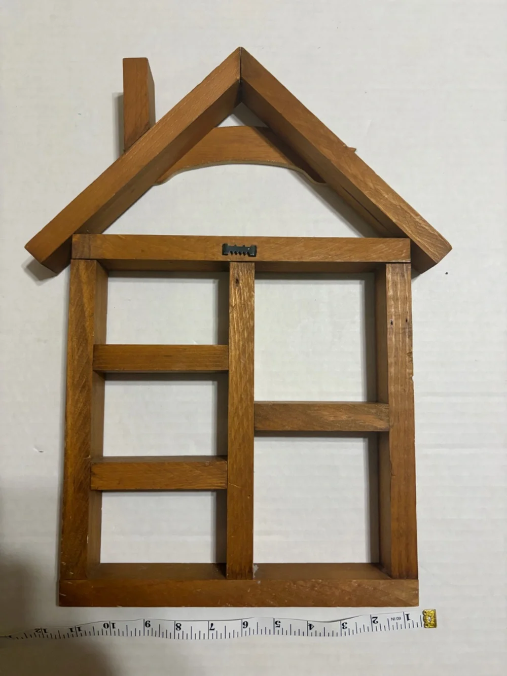 Wooden “Welcome” Wall Trinket Shelf Frame - Natural Brown 18x13 Display Piece